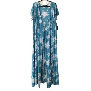 Lulus| Blue Floral Duster NWT